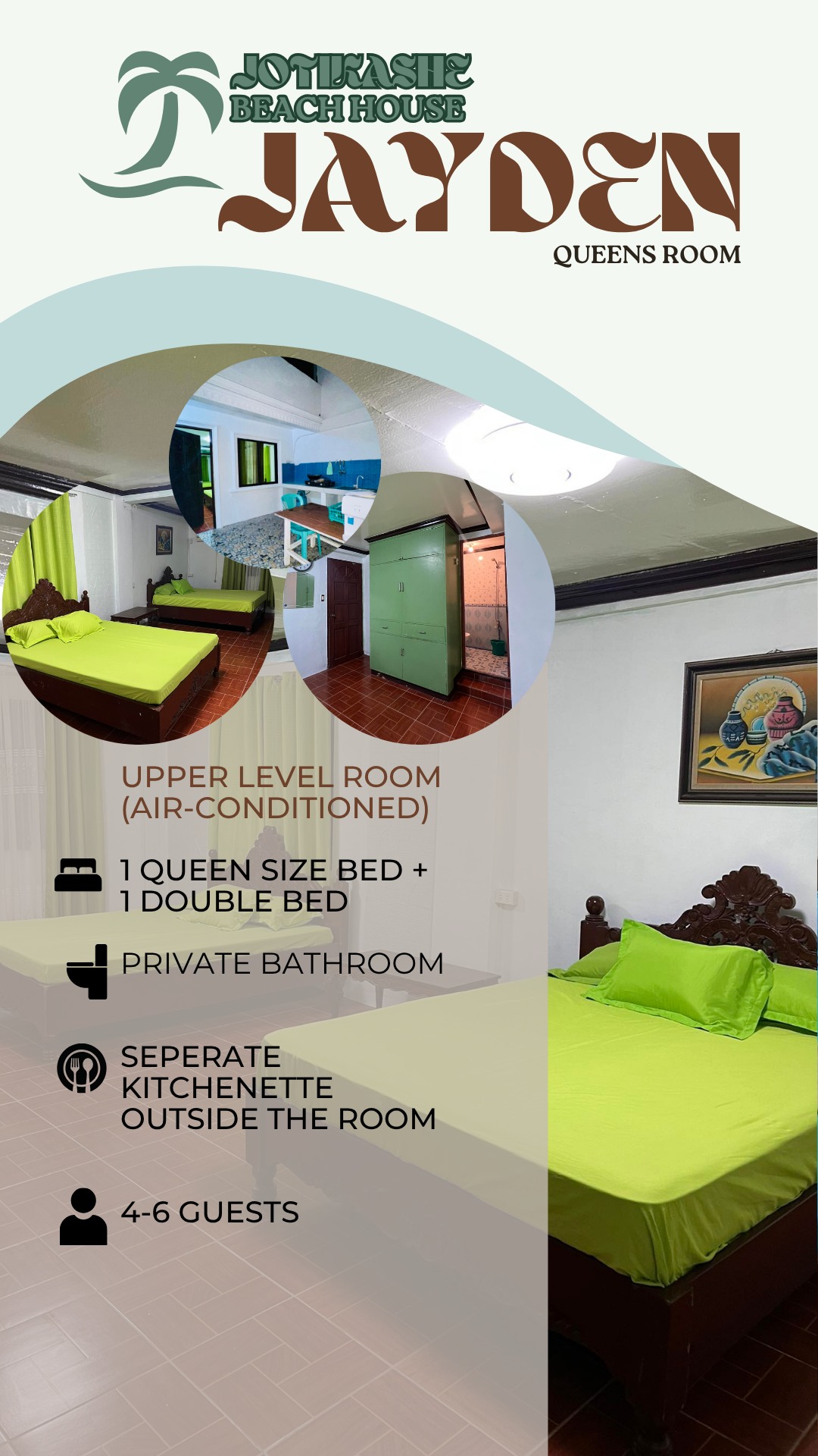 Jayden Queen Room at Jotikashe Beach House